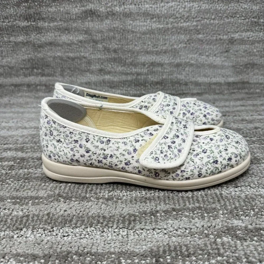 Cosyfeet  Women’s Slippers For Swollen Feet Size 7 US 5 UK Flower Pattern